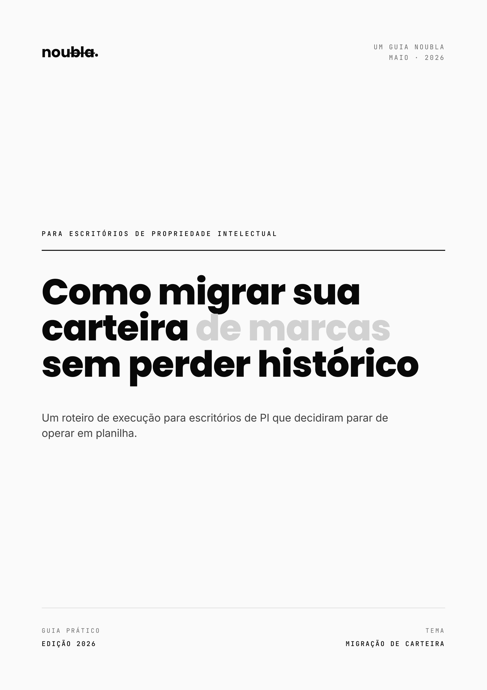 Capa do guia: Como migrar sua carteira de marcas sem perder histórico